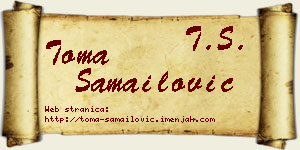 Toma Samailović vizit kartica